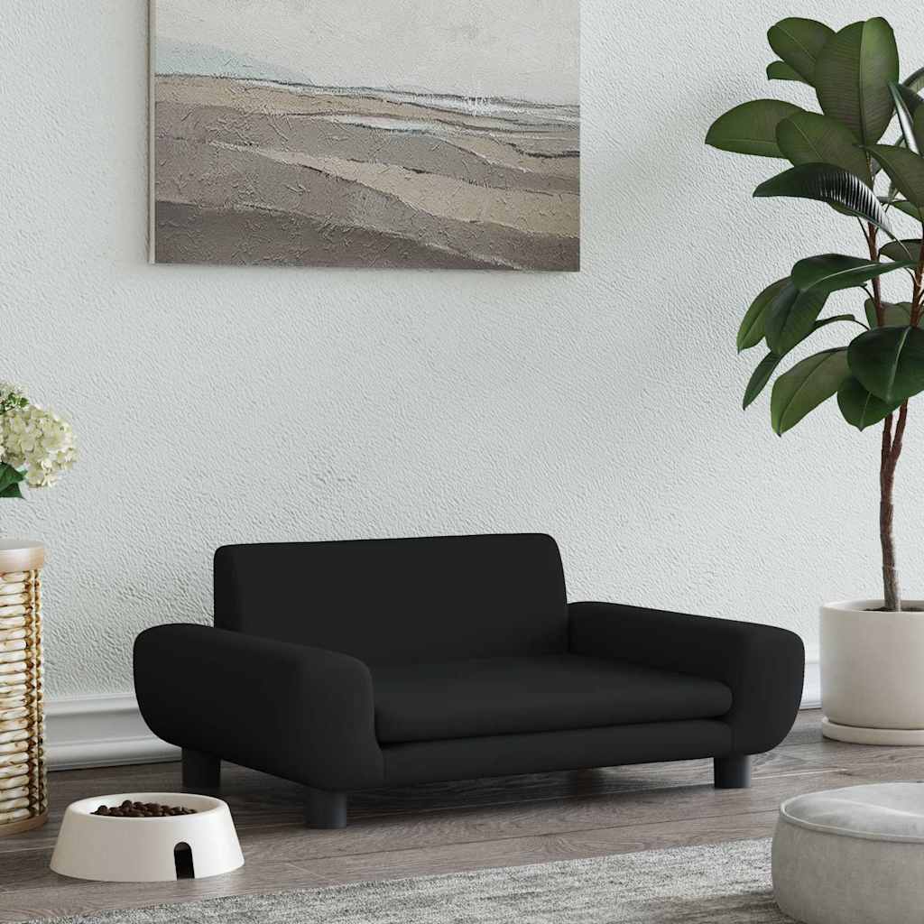 VidaXL Hundekorb 70x45x33 cm Samtschwarz
