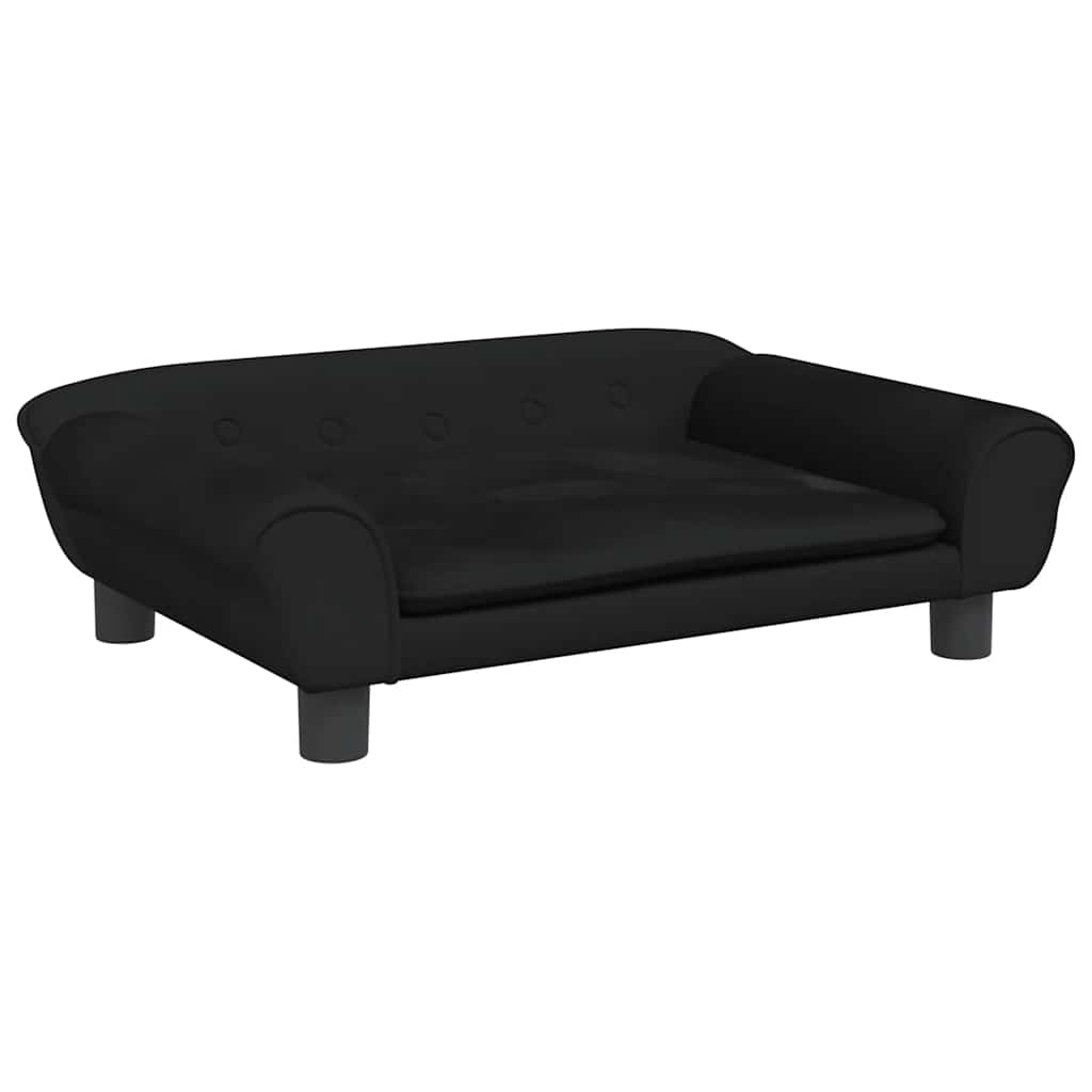 VidaXL Hundekorb 70x48x22 cm Samtschwarz