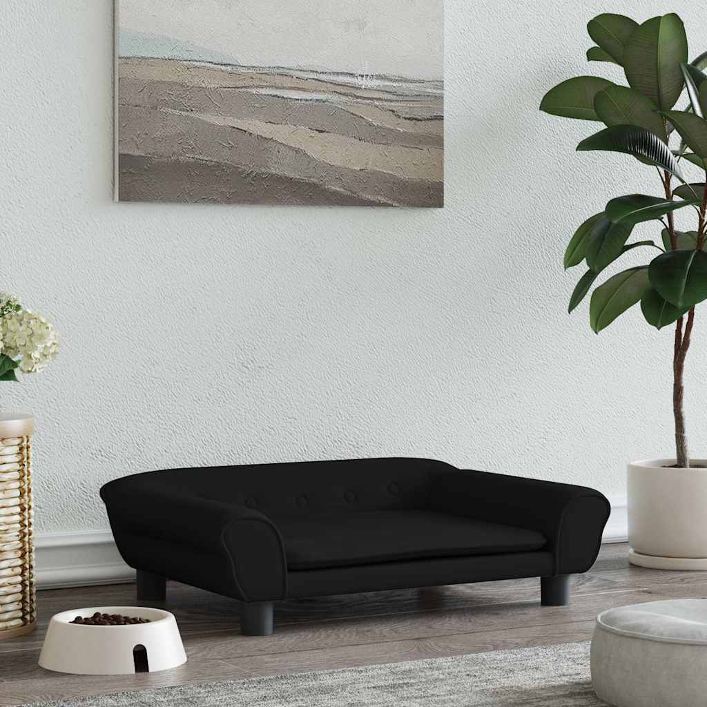 VidaXL Hundekorb 70x48x22 cm Samtschwarz