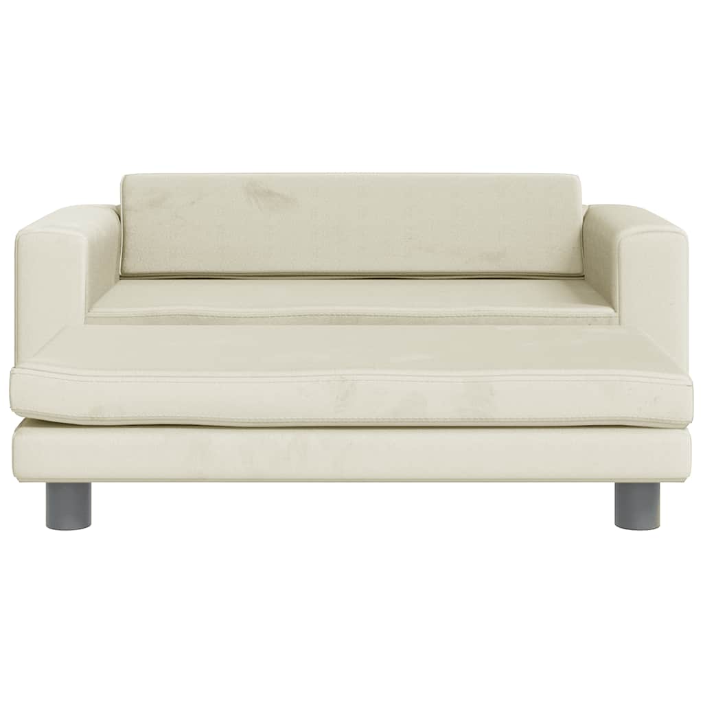 Vidaxl hondenmand met verlengstuk 100x50x30 cm fluweel crèmekleurig