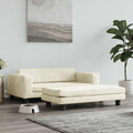 Vidaxl hondenmand met verlengstuk 100x50x30 cm fluweel crèmekleurig