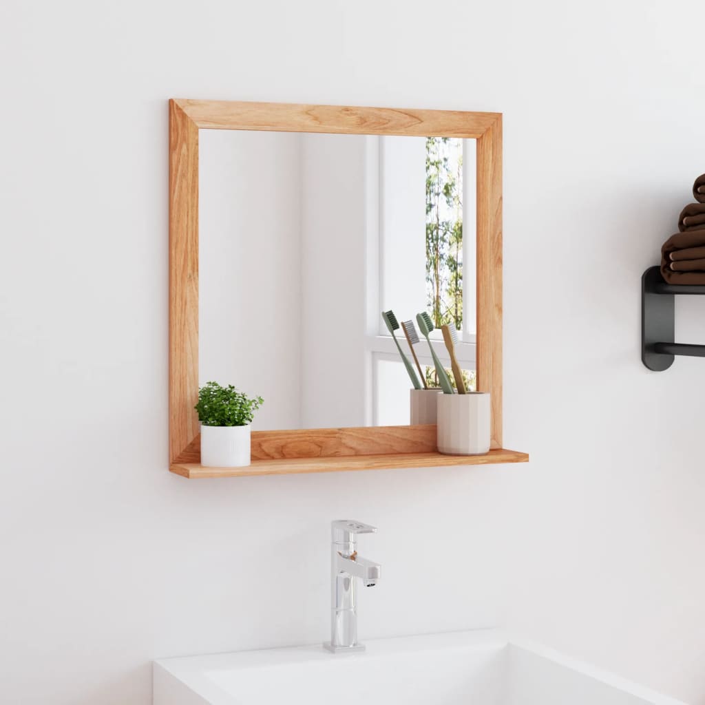 VidaXL Wandspiegel 55x55 cm Massivholz Walnuss