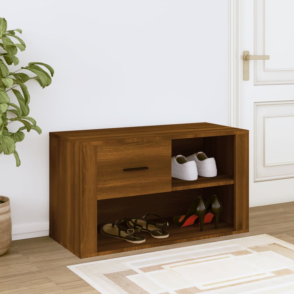 VidaXL Schuhschrank 80x35x45 cm Eigenschaften Holzbraune Eiche Farbe