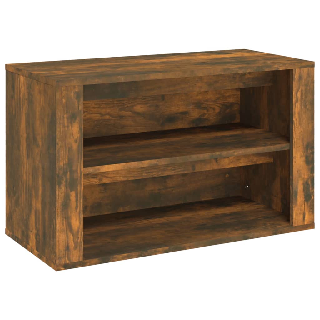 Vidaxl schoenenrek 75x35x45 cm bewerkt hout gerookt eikenkleurig