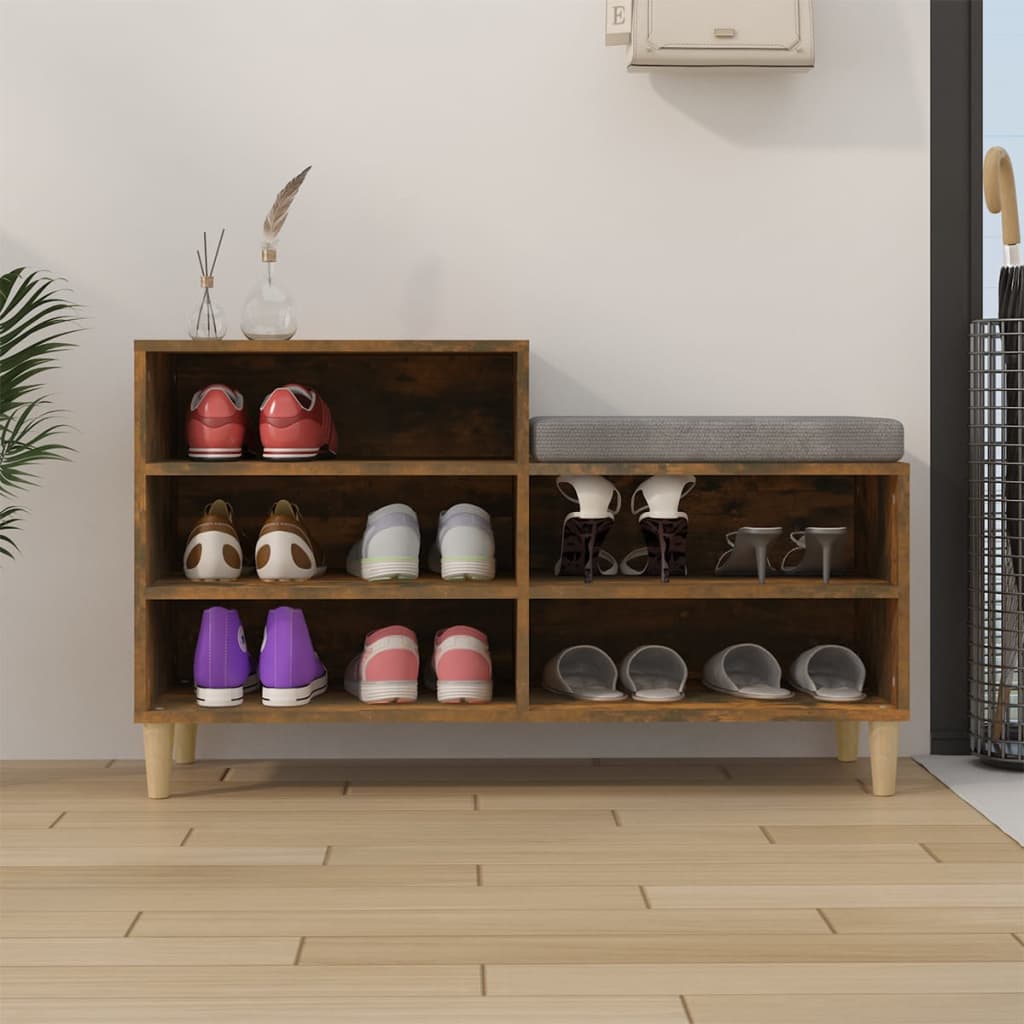 VIDAXL -Schuhschrank 102x36x60 cm richtig Holzgeräuchchen -Eiche gefärbt