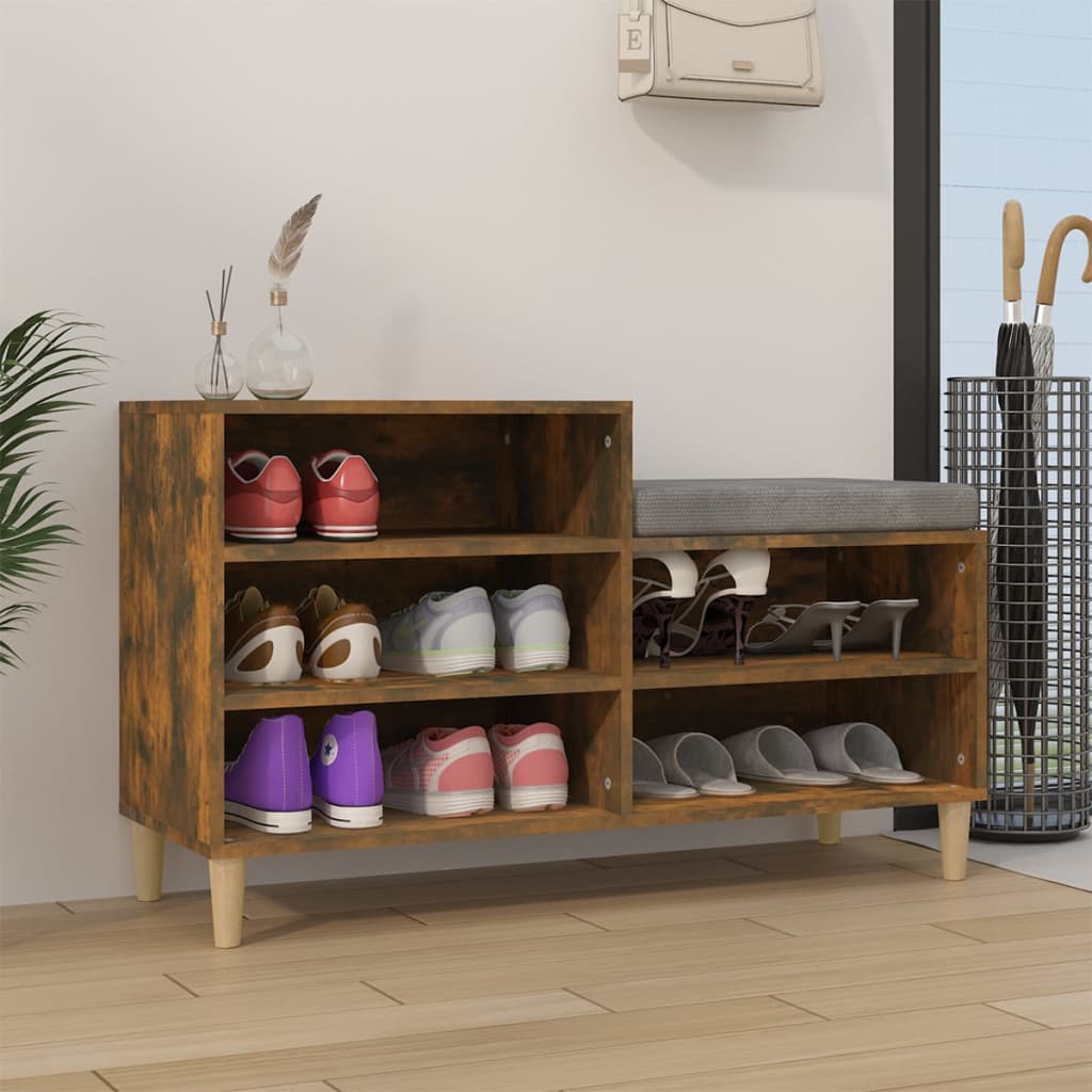 VIDAXL -Schuhschrank 102x36x60 cm richtig Holzgeräuchchen -Eiche gefärbt