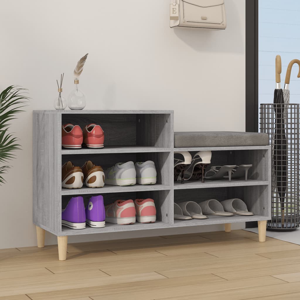 VIDAXL -Schuhschrank 102x36x60 cm eigentiertes Holz Sonoma Grey