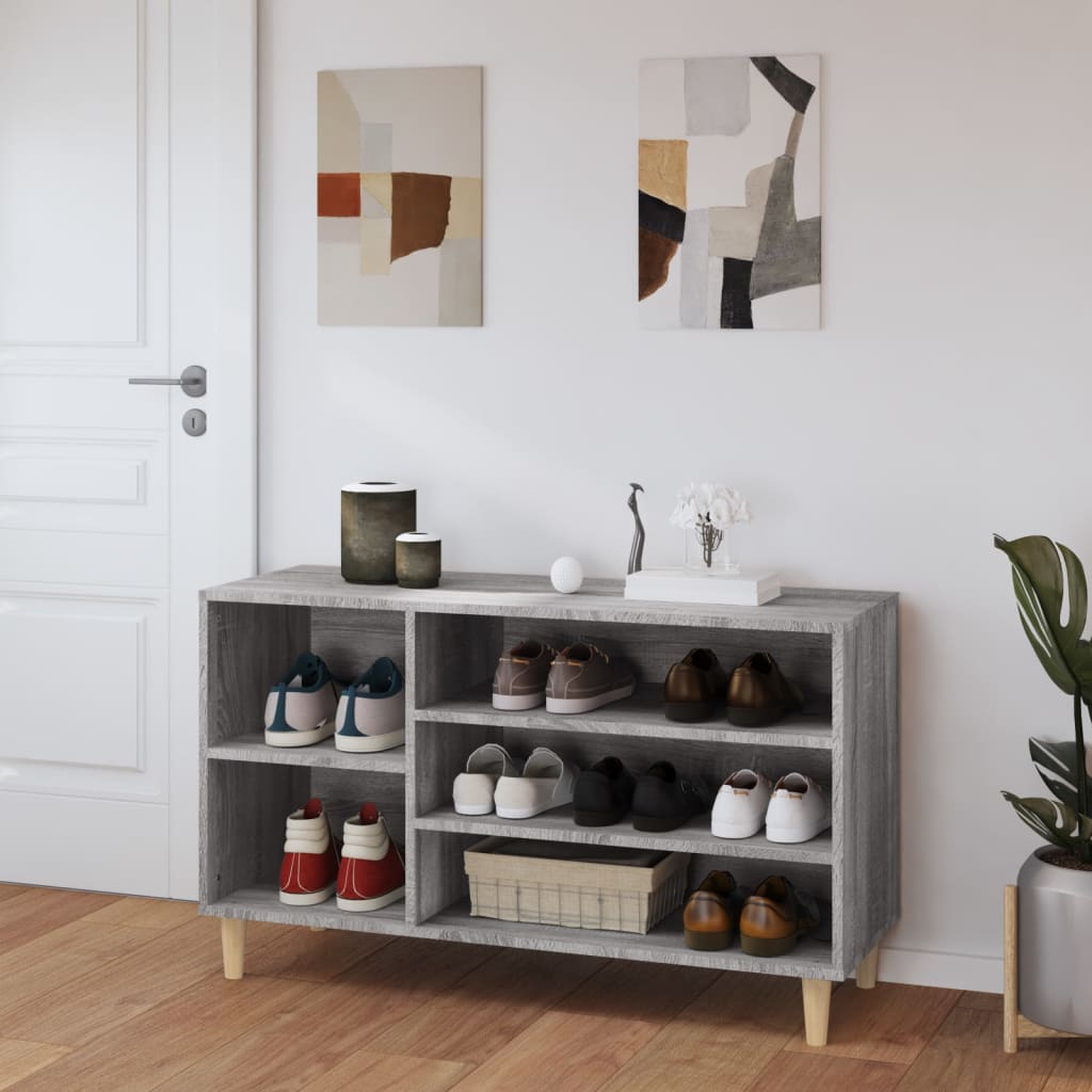 VIDAXL -Schuhschrank 102x36x60 cm eigentiertes Holz Sonoma Grey