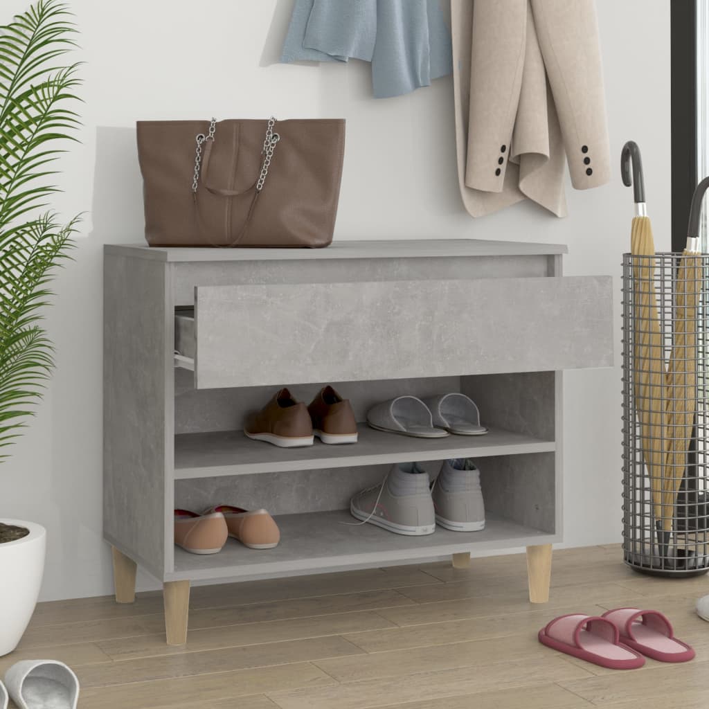 VIDAXL -Schuhschrank 70x36x60 cm verarbeiteter Holzbeton-Schiebe