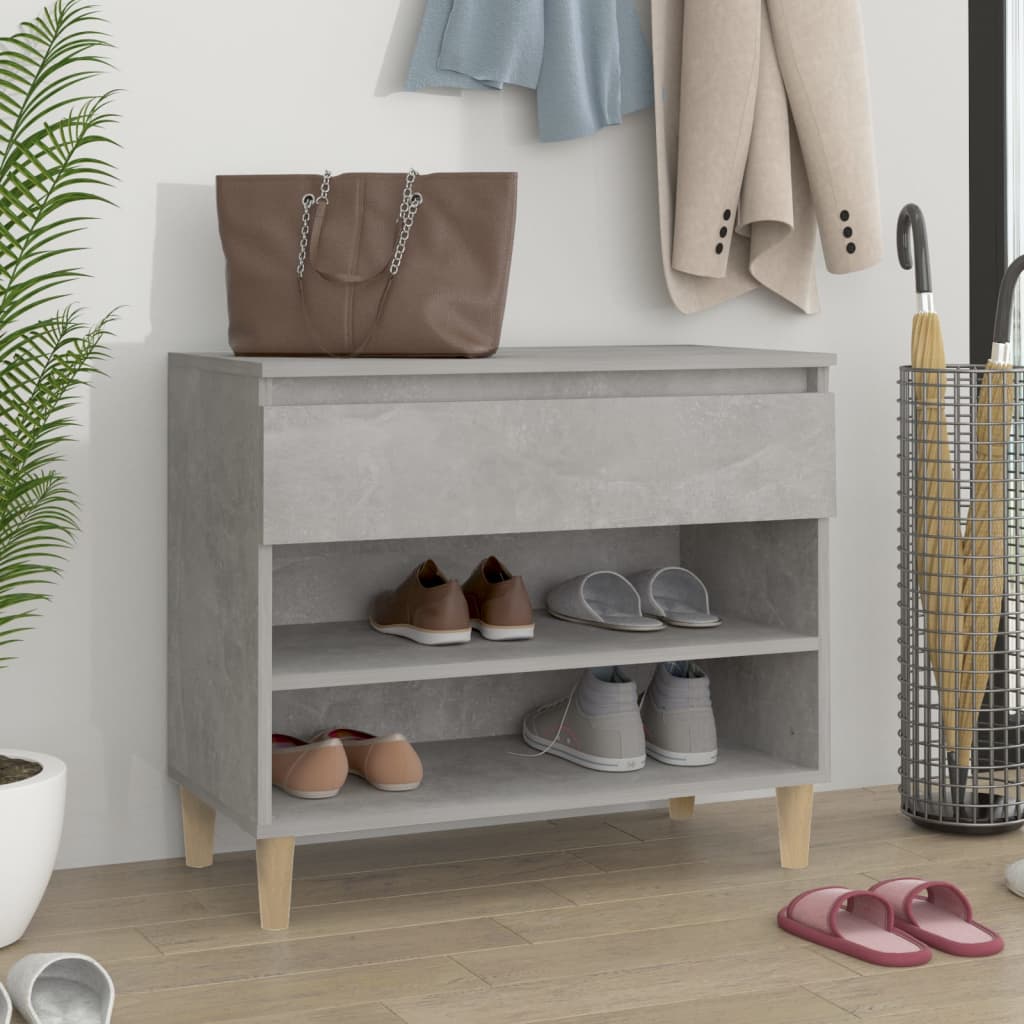 VIDAXL -Schuhschrank 70x36x60 cm verarbeiteter Holzbeton-Schiebe