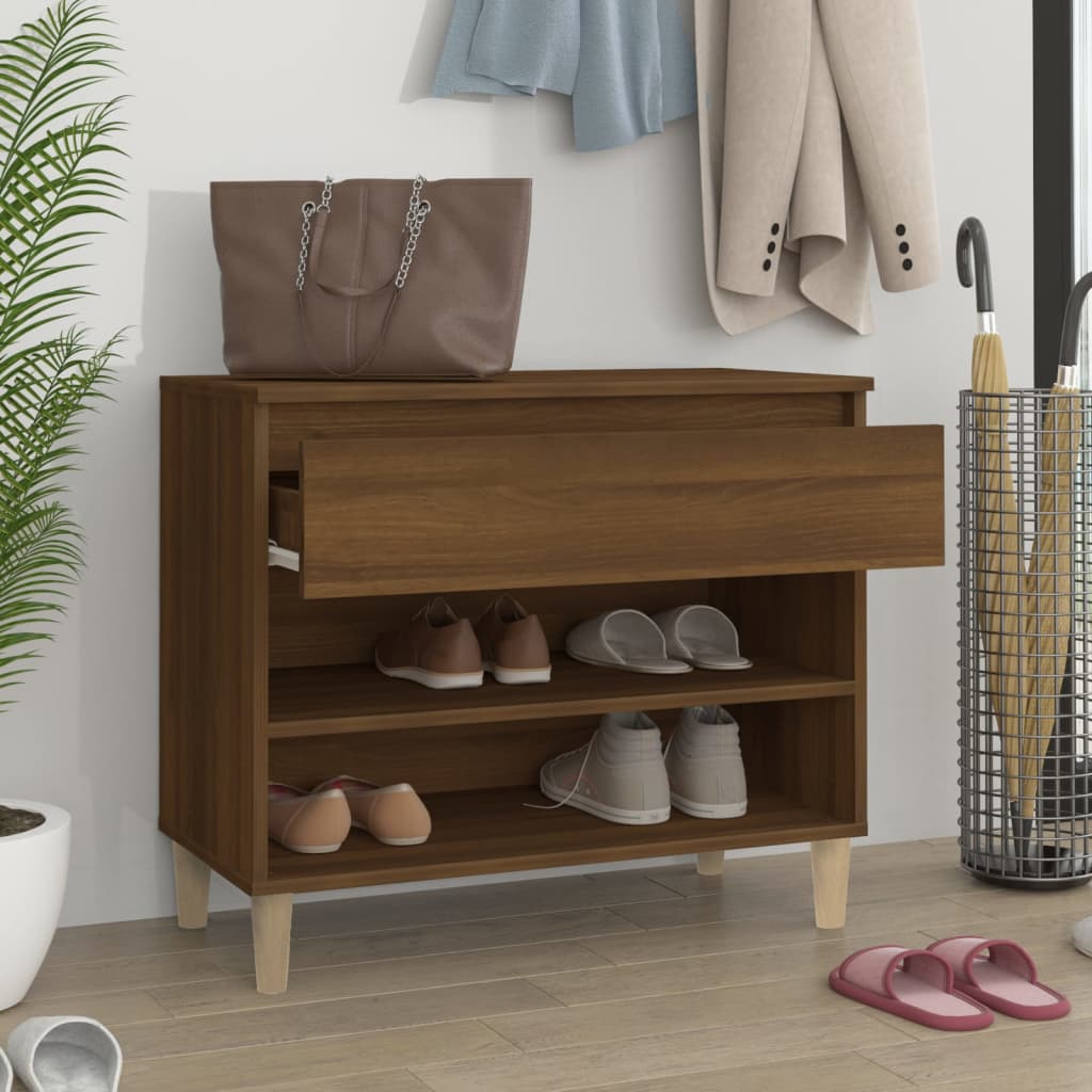 VidaXL Schuhschrank 70x36x60 cm verarbeitete Holzbraune Eiche Farbe