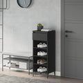 VIDAXL -Schuhregal 40x36x105 cm lackiertes Holz schwarz schwarz