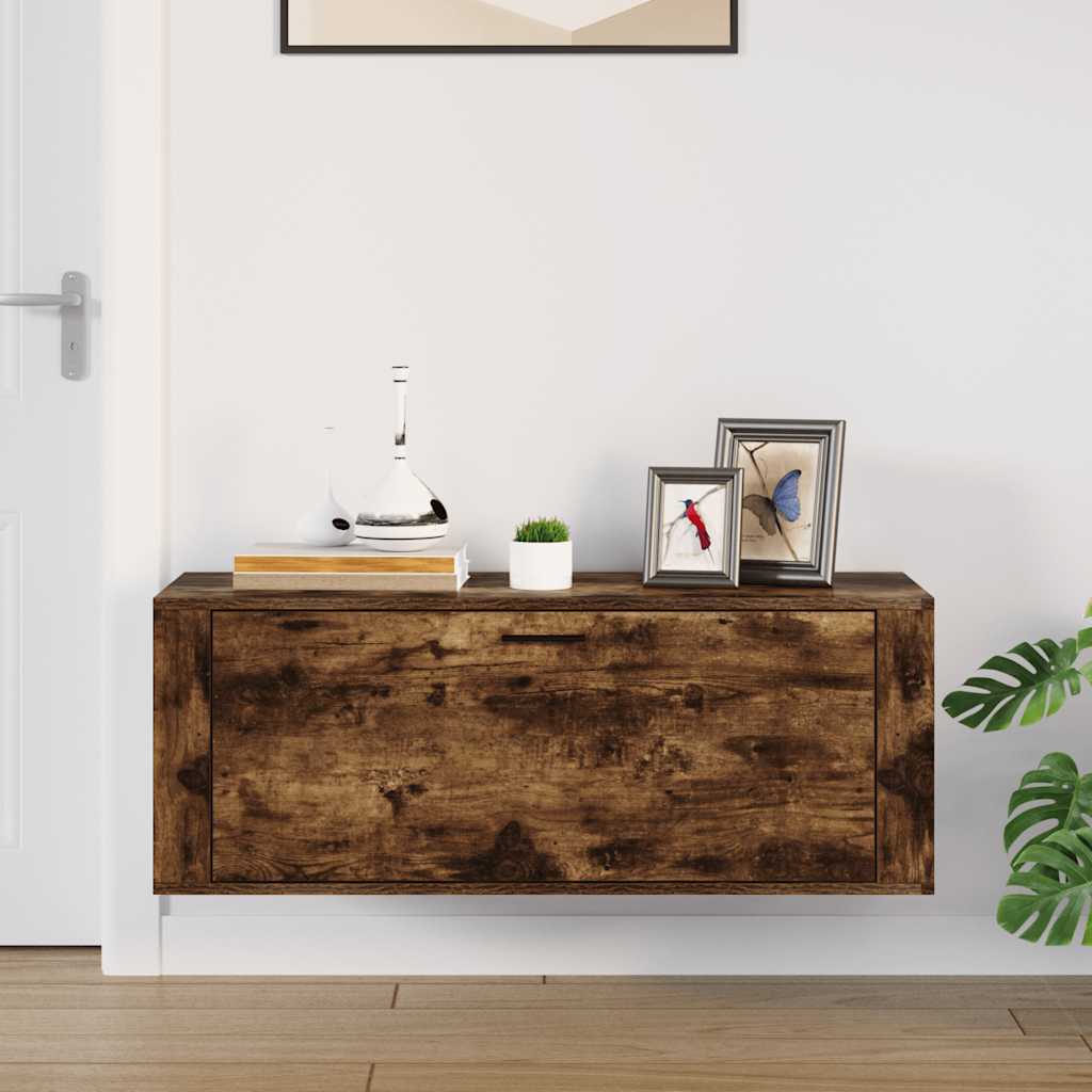 VIDAXL -Schuhschrank -Wandmontage 100x35x38 cm fertige Holzeiche
