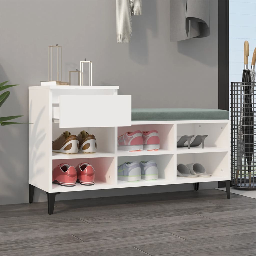 VIDAXL -Schuhschrank 102x36x60 cm ordentliches Holz weiß