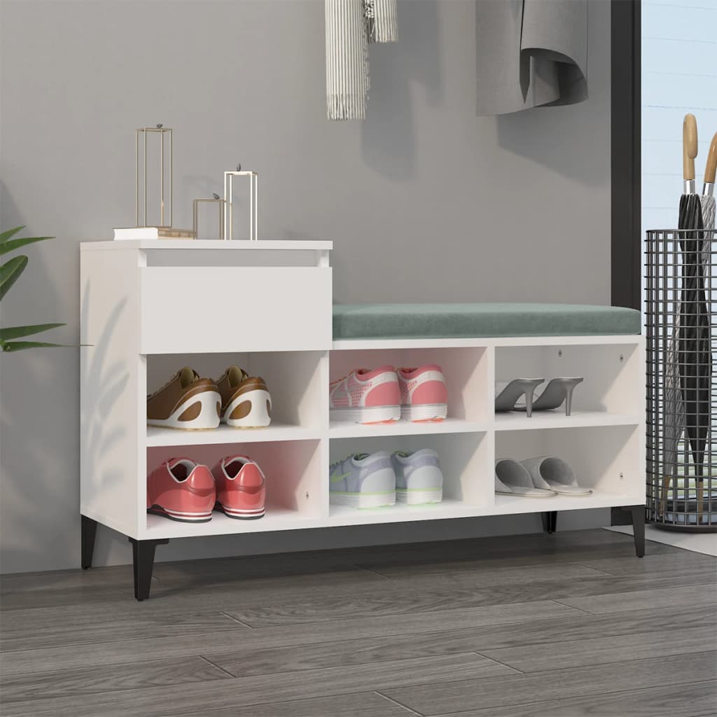 VIDAXL -Schuhschrank 102x36x60 cm ordentliches Holz weiß