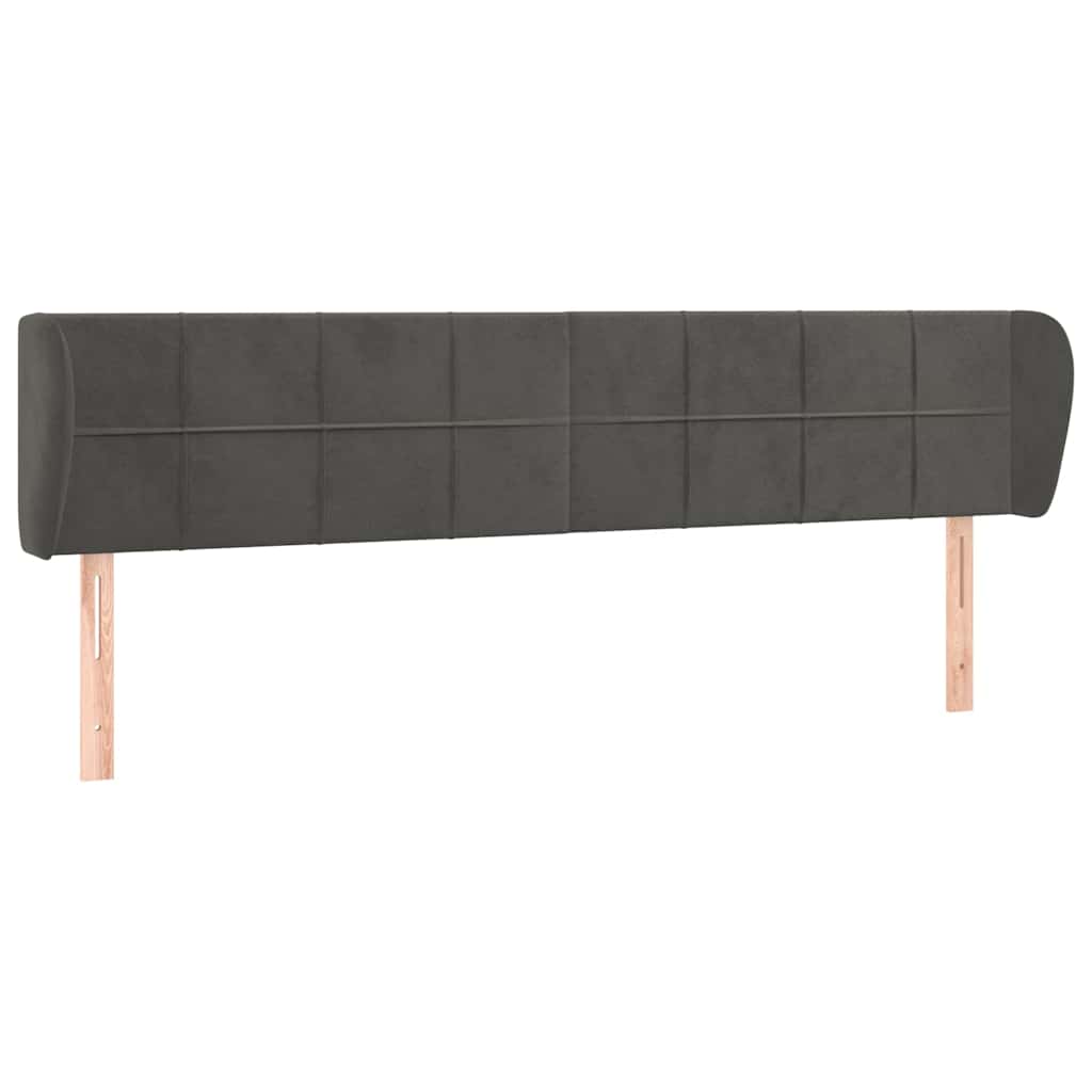 Vidaxl hoofdbord met randen 163x23x78 88 cm fluweel donkergrijs