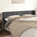 Vidaxl hoofdbord met randen 163x23x78 88 cm fluweel donkergrijs