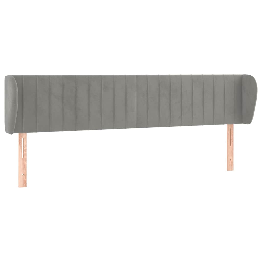 Vidaxl hoofdbord met randen 163x23x78 88 cm fluweel lichtgrijs