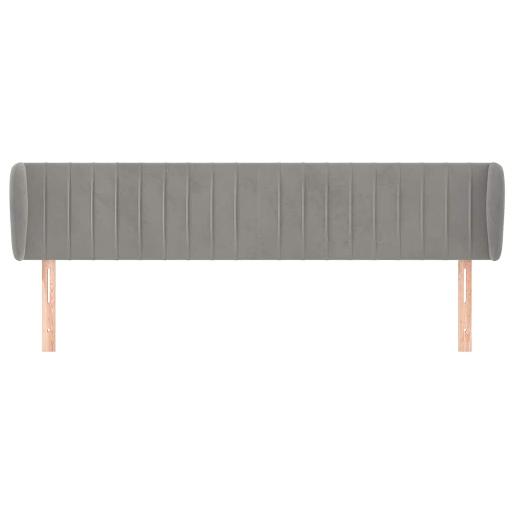 Vidaxl hoofdbord met randen 163x23x78 88 cm fluweel lichtgrijs