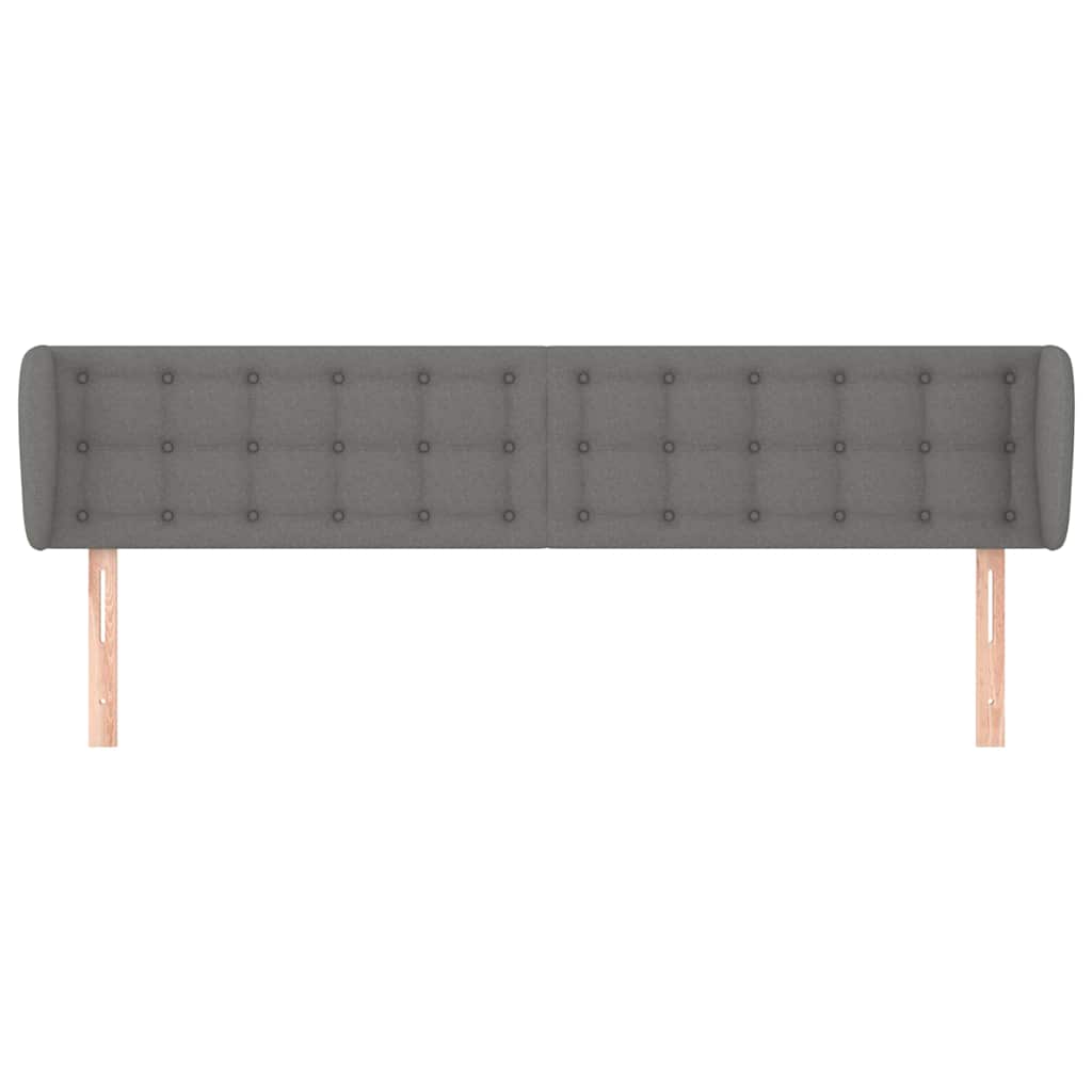 Vidaxl hoofdbord met randen 163x23x78 88 cm stof donkergrijs