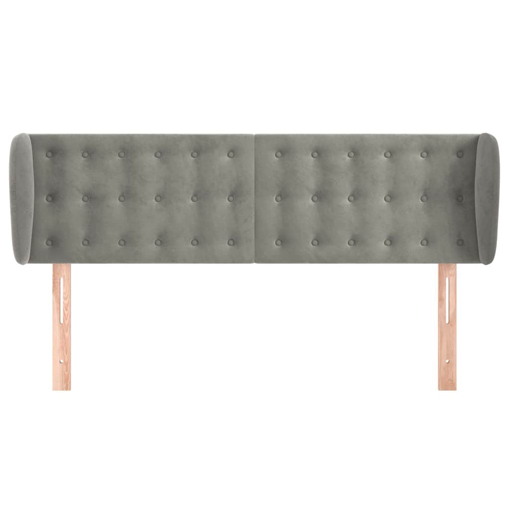 Vidaxl hoofdbord met randen 147x23x78 88 cm fluweel lichtgrijs