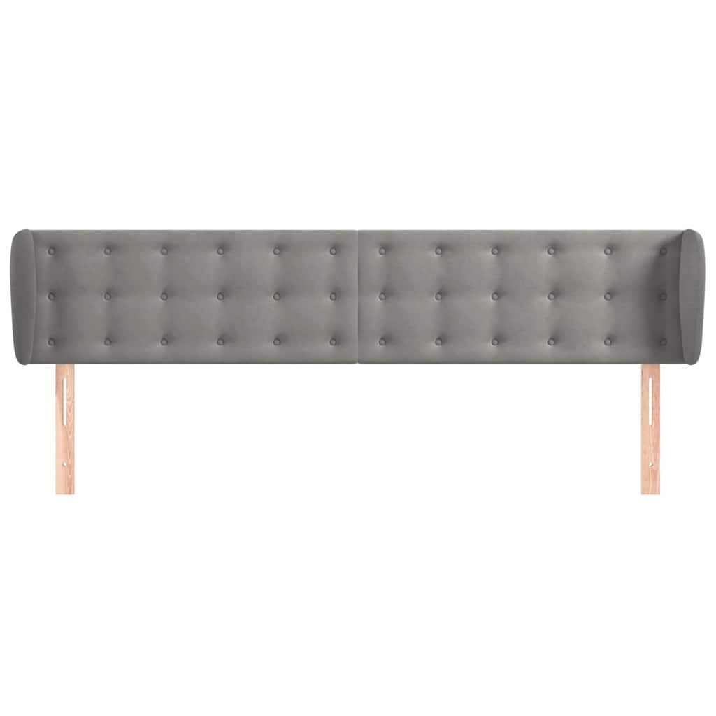 Vidaxl hoofdbord met randen 163x23x78 88 cm fluweel lichtgrijs