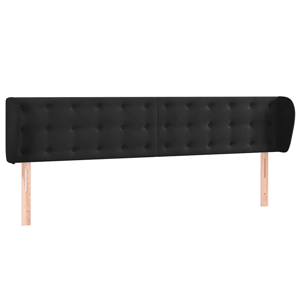Vidaxl hoofdbord met randen 203x23x78 88 cm fluweel zwart