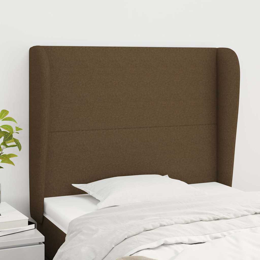 Vidaxl hoofdbord met randen 103x23x118 128 cm stof donkerbruin
