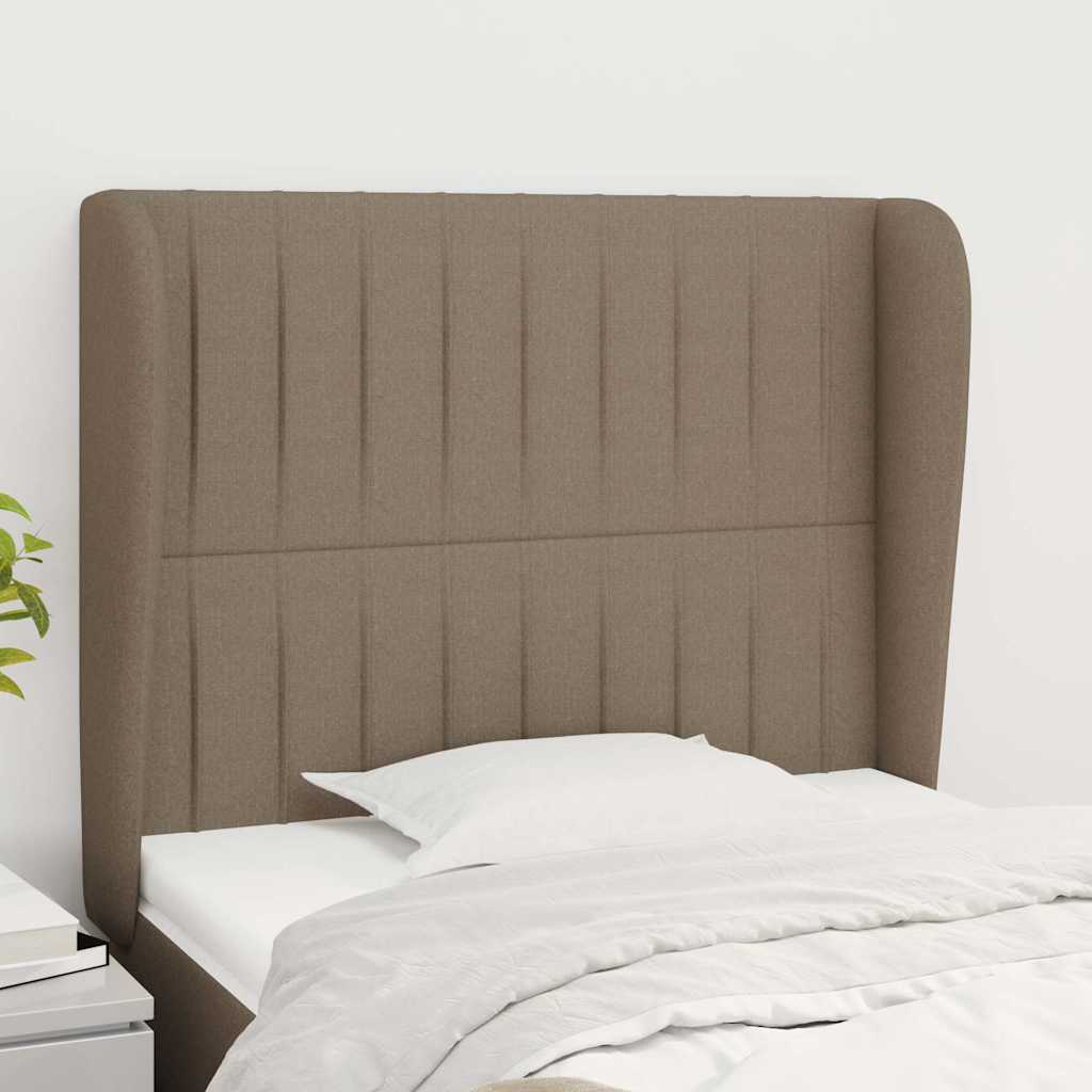 Vidaxl hoofdbord met randen 93x23x118 128 cm stof taupe