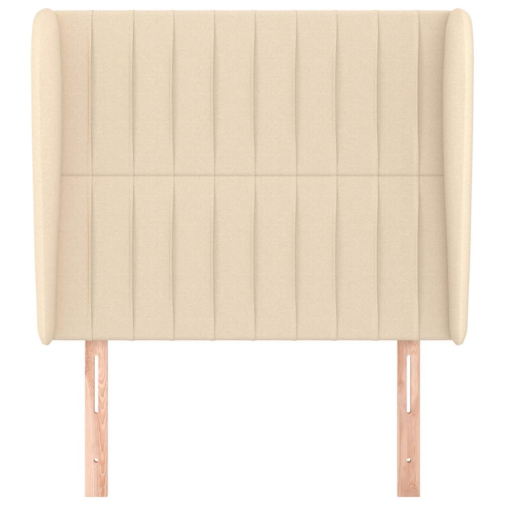 Vidaxl hoofdbord met randen 93x23x118 128 cm stof crèmekleurig