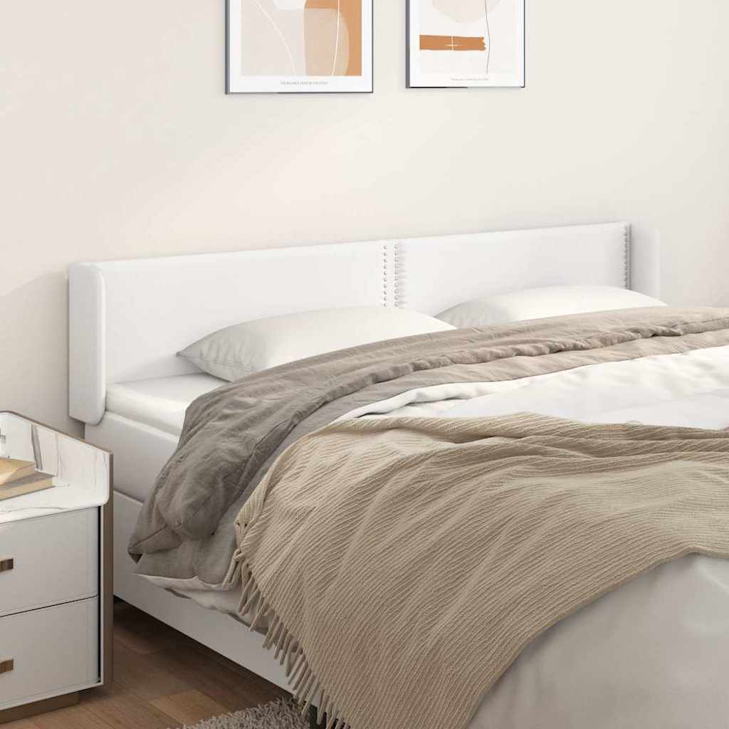 Vidaxl hoofdbord met randen 203x16x78 88 cm kunstleer wit