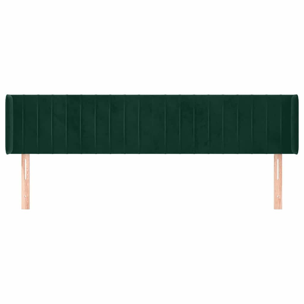 Vidaxl hoofdbord met randen 163x16x78 88 cm fluweel donkergroen