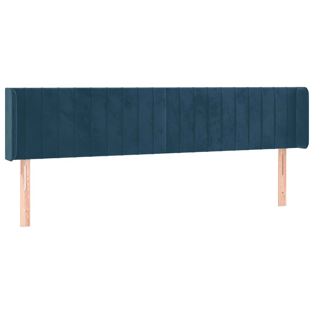 Vidaxl hoofdbord met randen 163x16x78 88 cm fluweel donkerblauw
