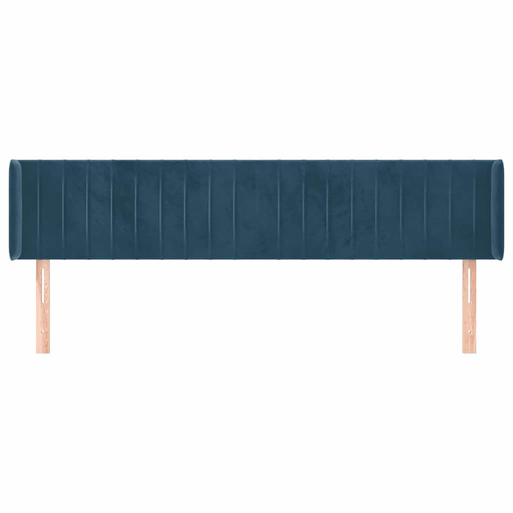 Vidaxl hoofdbord met randen 163x16x78 88 cm fluweel donkerblauw
