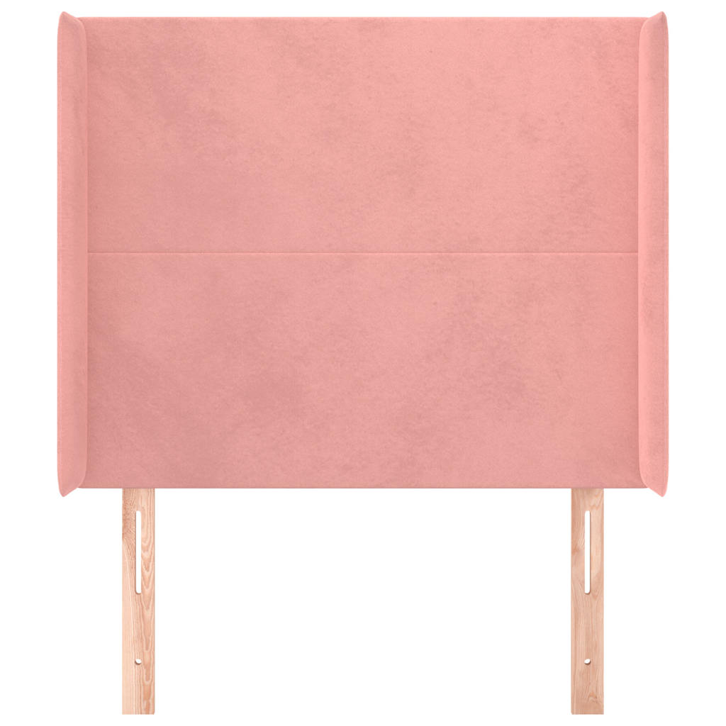 Vidaxl hoofdbord met randen 103x16x118 128 cm fluweel roze