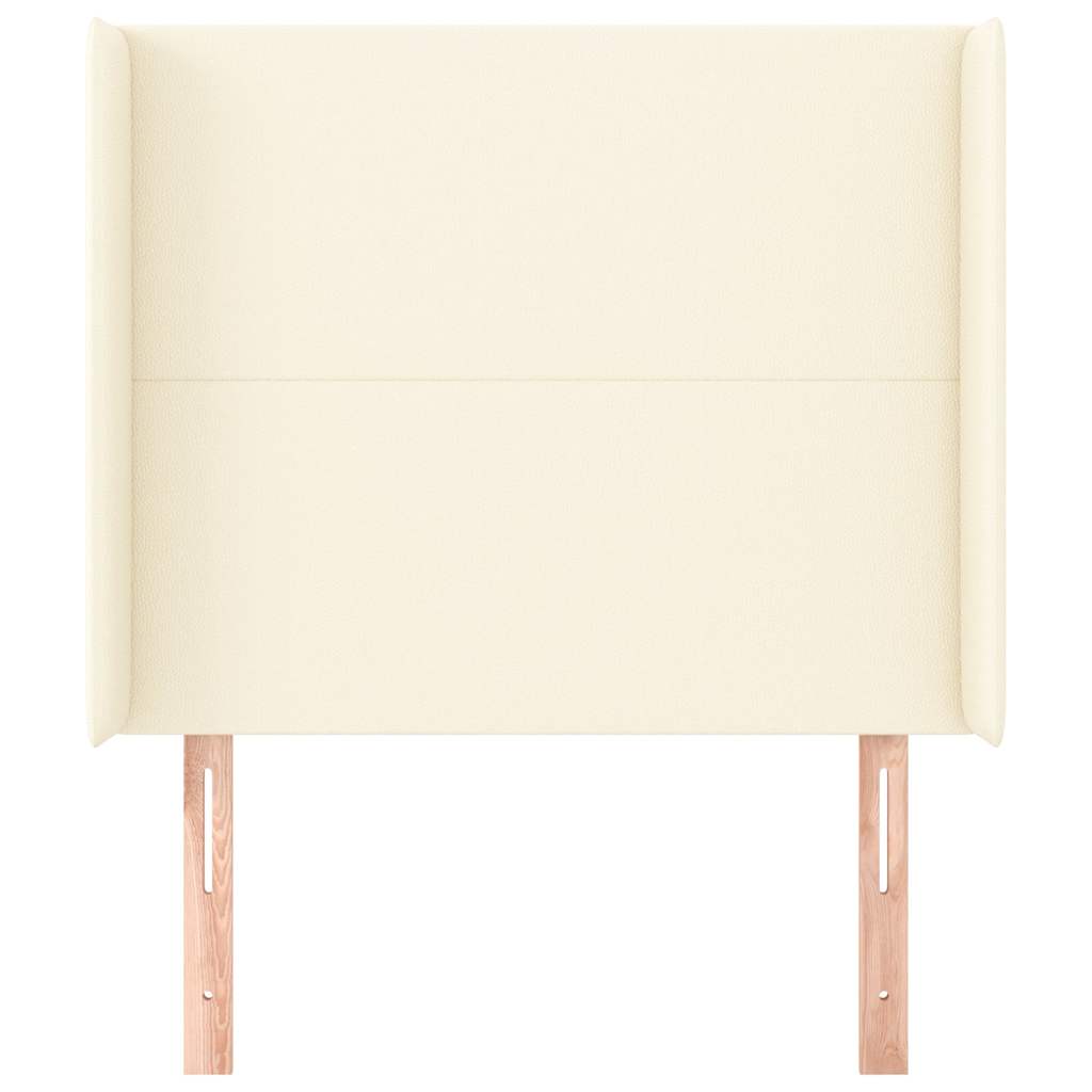Vidaxl hoofdbord met randen 83x16x118 128 cm kunstleer crèmekleurig