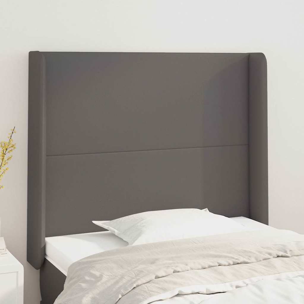 Vidaxl hoofdbord met randen 83x16x118 128 cm kunstleer grijs