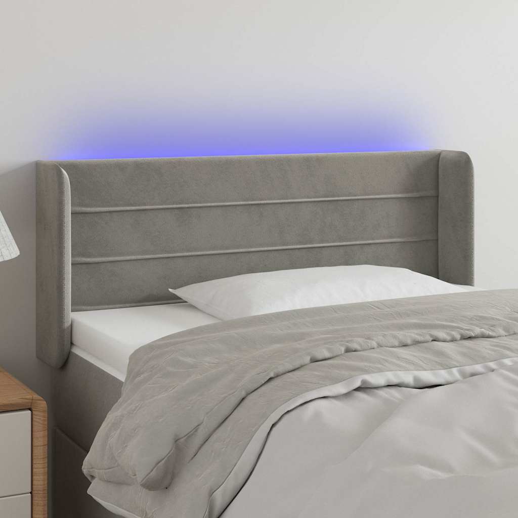 Vidaxl hoofdbord led 103x16x78 88 cm fluweel lichtgrijs