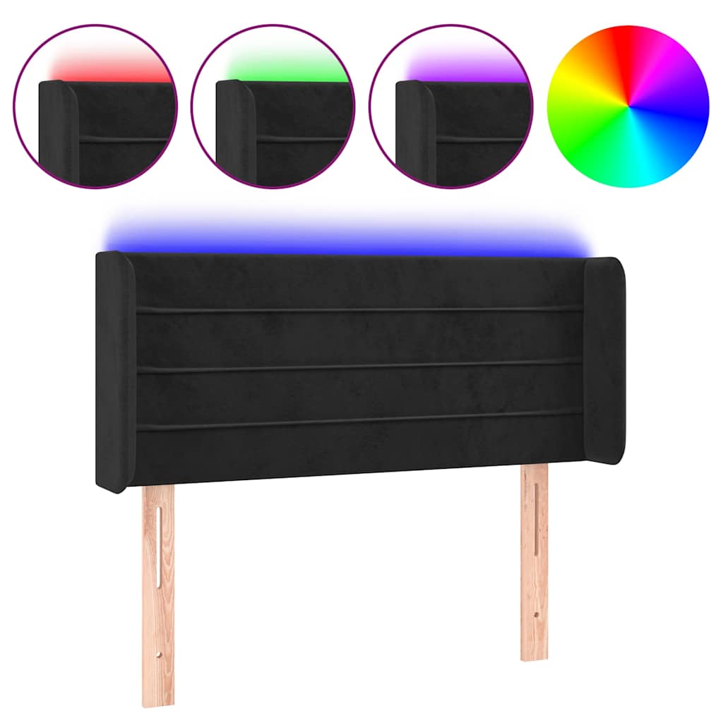 Vidaxl hoofdbord led 103x16x78 88 cm fluweel zwart