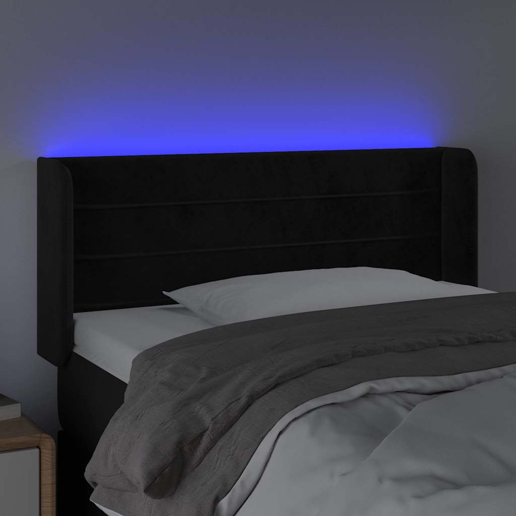 Vidaxl hoofdbord led 103x16x78 88 cm fluweel zwart