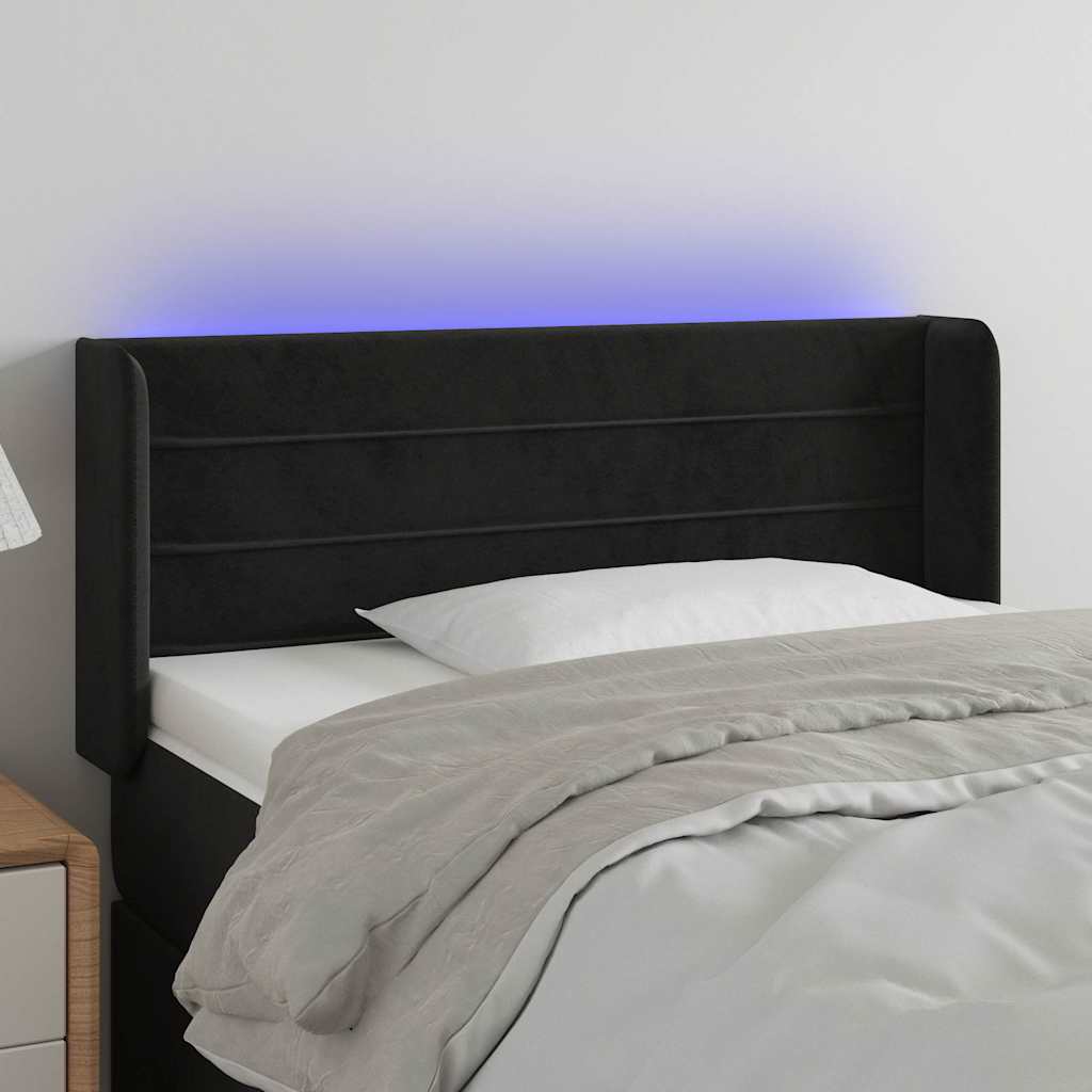 Vidaxl hoofdbord led 103x16x78 88 cm fluweel zwart