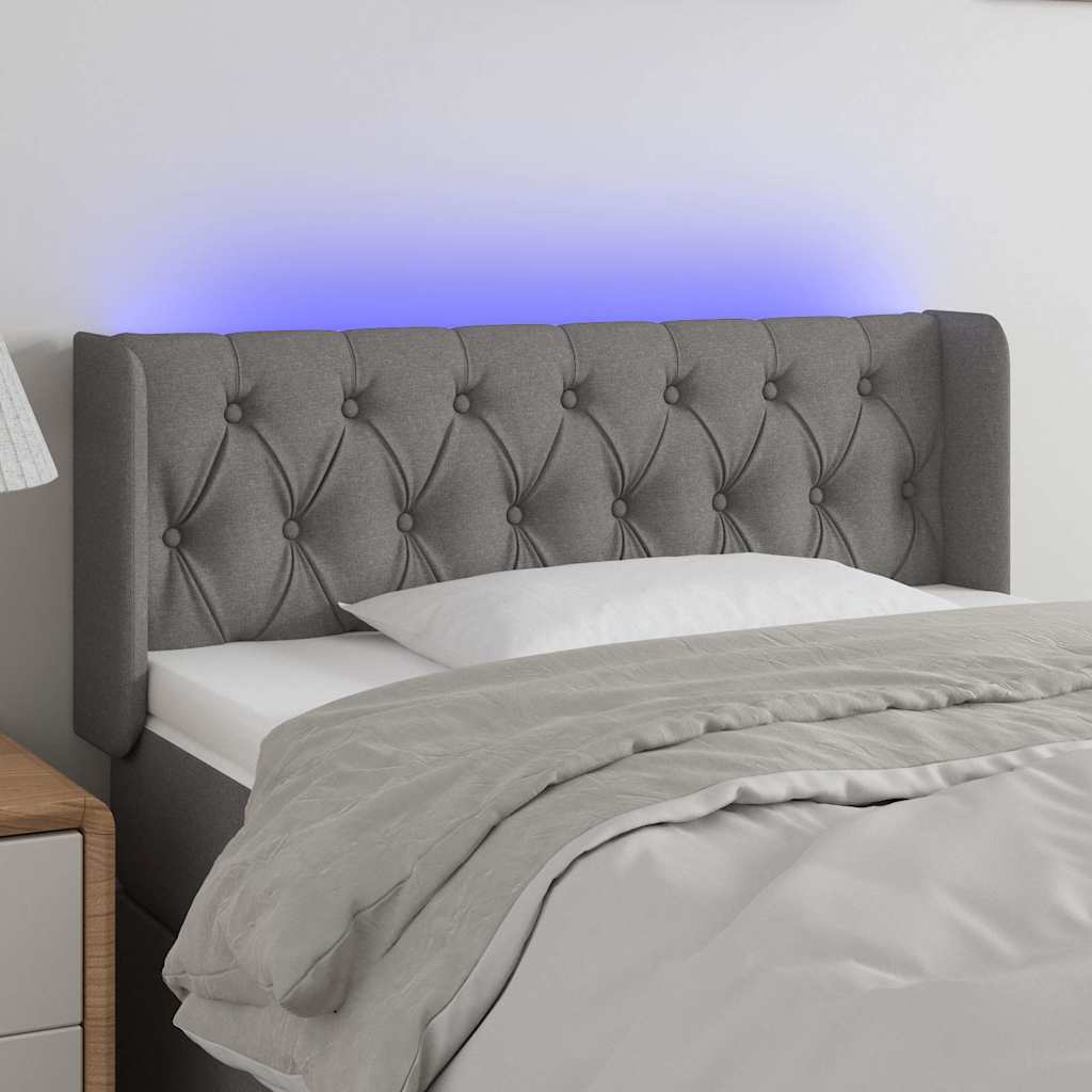 Vidaxl hoofdbord led 93x16x78 88 cm stof donkergrijs
