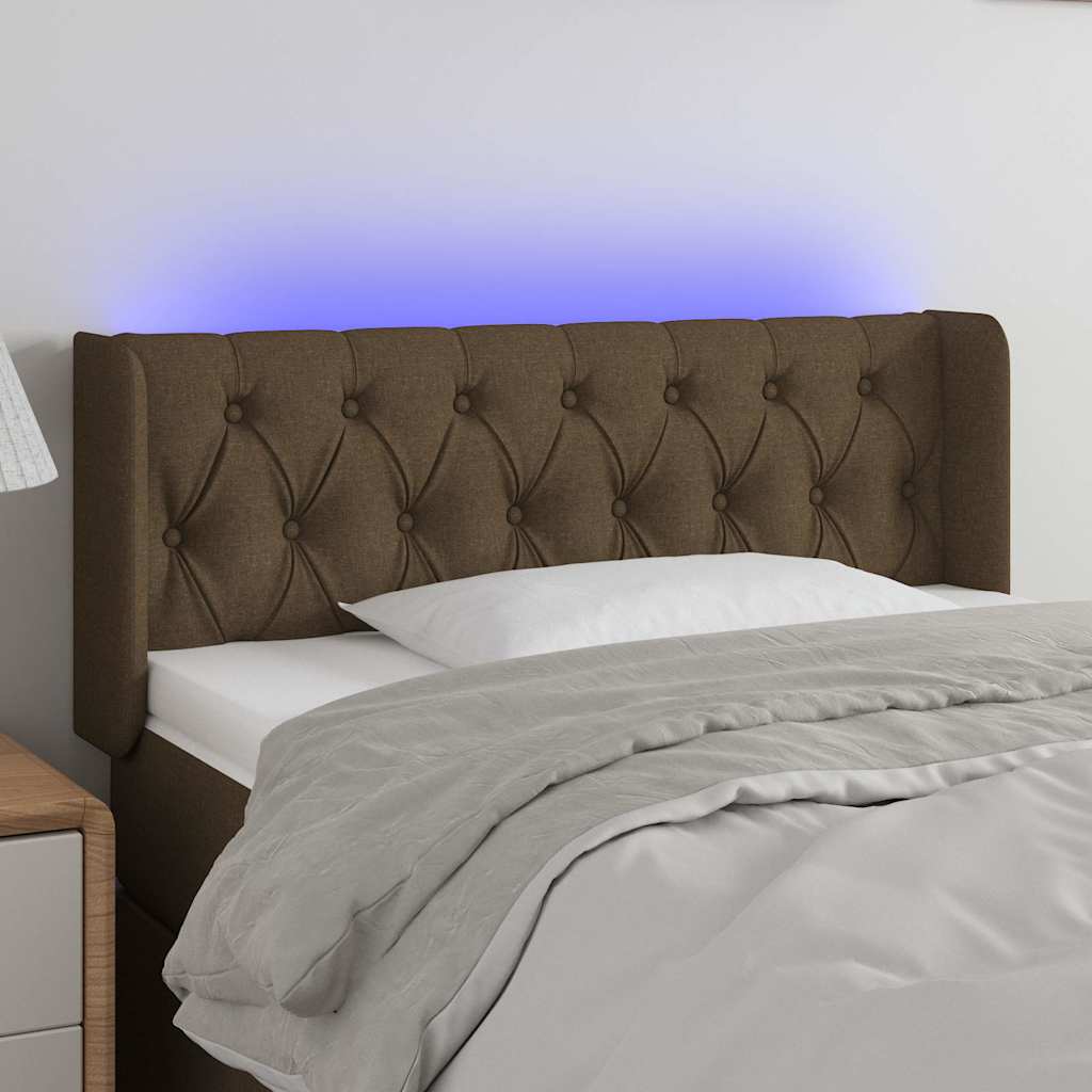 Vidaxl hoofdbord led 93x16x78 88 cm stof donkerbruin
