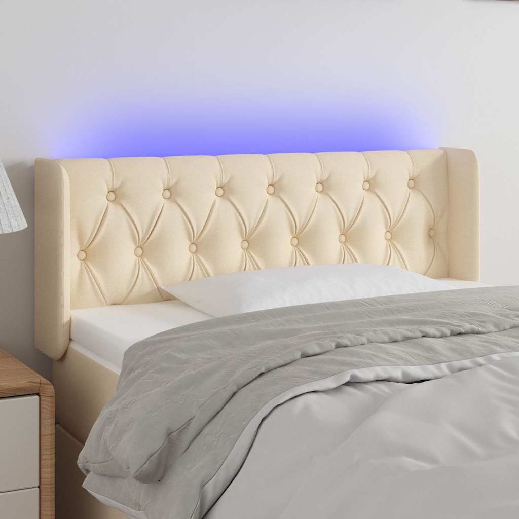 Vidaxl hoofdbord led 93x16x78 88 cm stof crèmekleurig