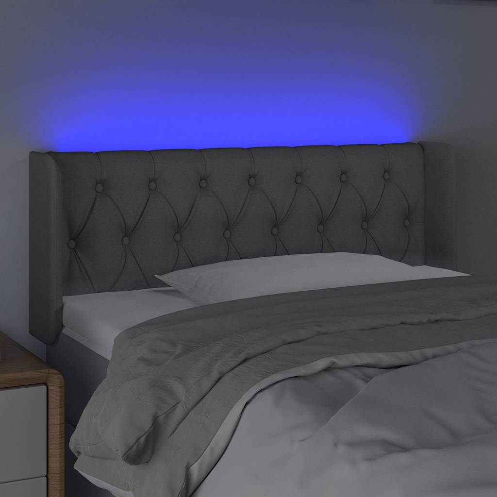 Vidaxl hoofdbord led 103x16x78 88 cm stof lichtgrijs