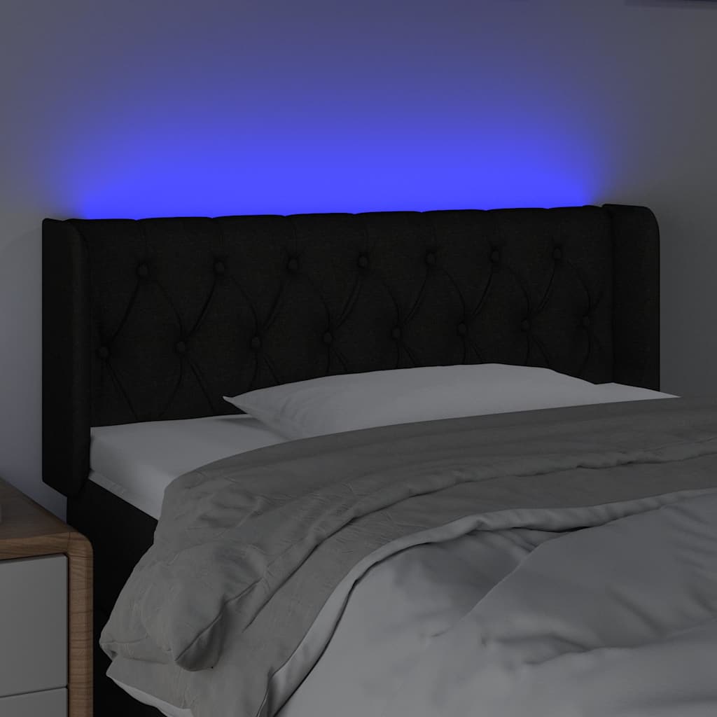 Vidaxl hoofdbord led 103x16x78 88 cm stof zwart