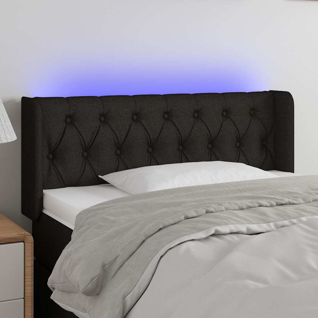 Vidaxl hoofdbord led 103x16x78 88 cm stof zwart