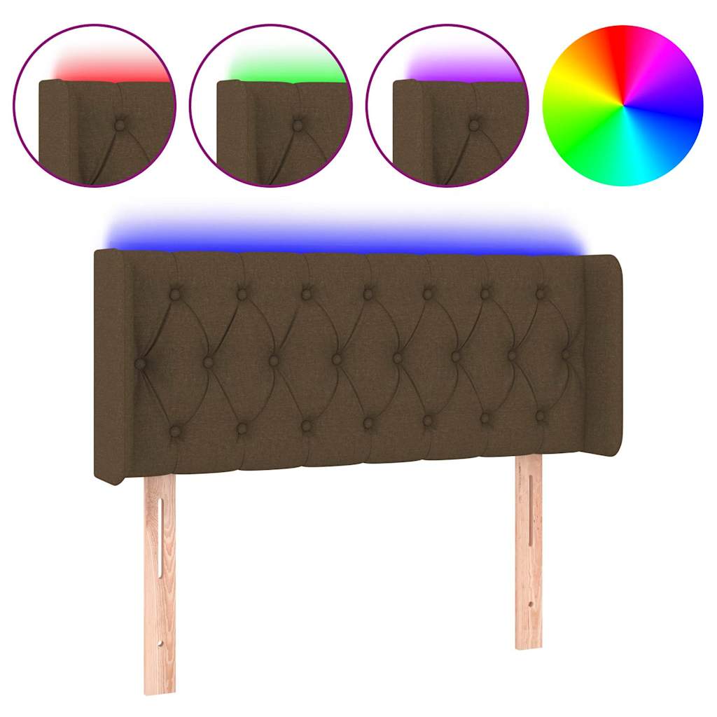 Vidaxl hoofdbord led 103x16x78 88 cm stof donkerbruin