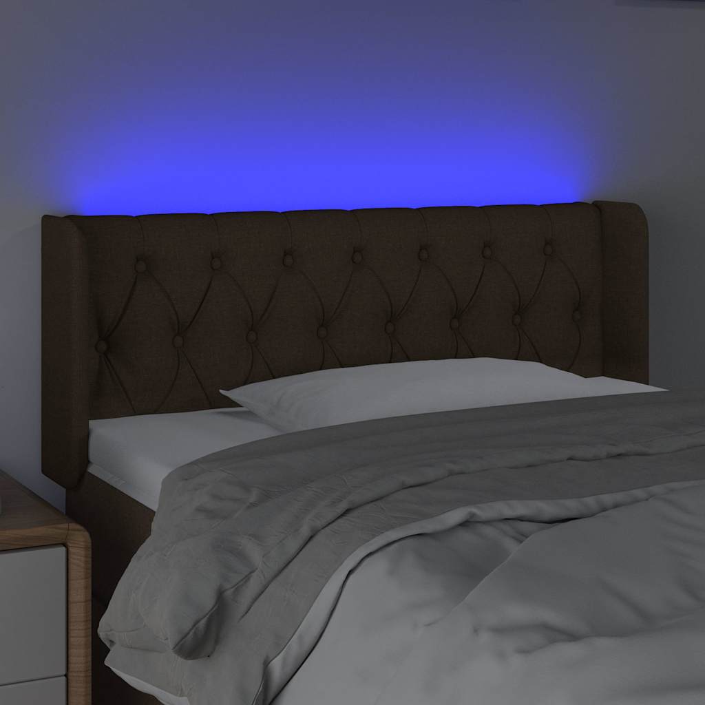 Vidaxl hoofdbord led 103x16x78 88 cm stof donkerbruin