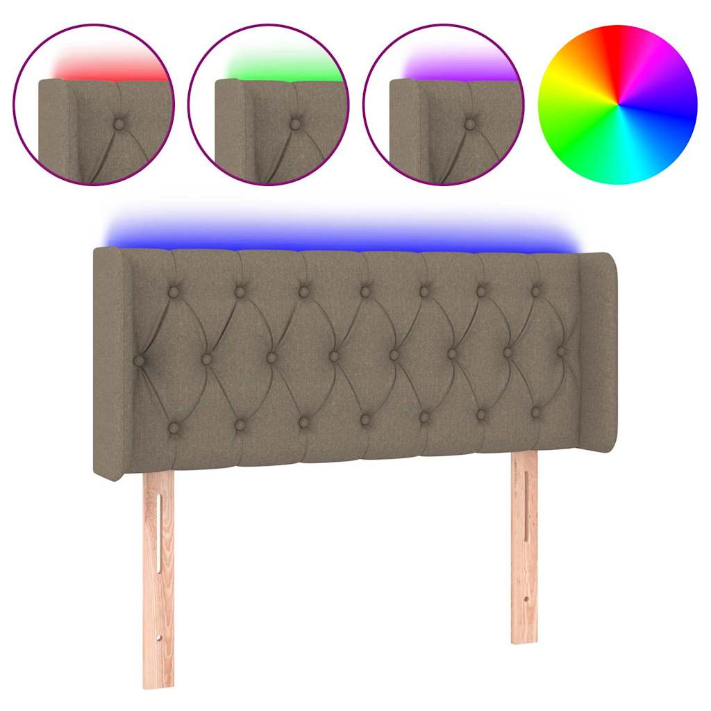 Vidaxl hoofdbord led 103x16x78 88 cm stof taupe